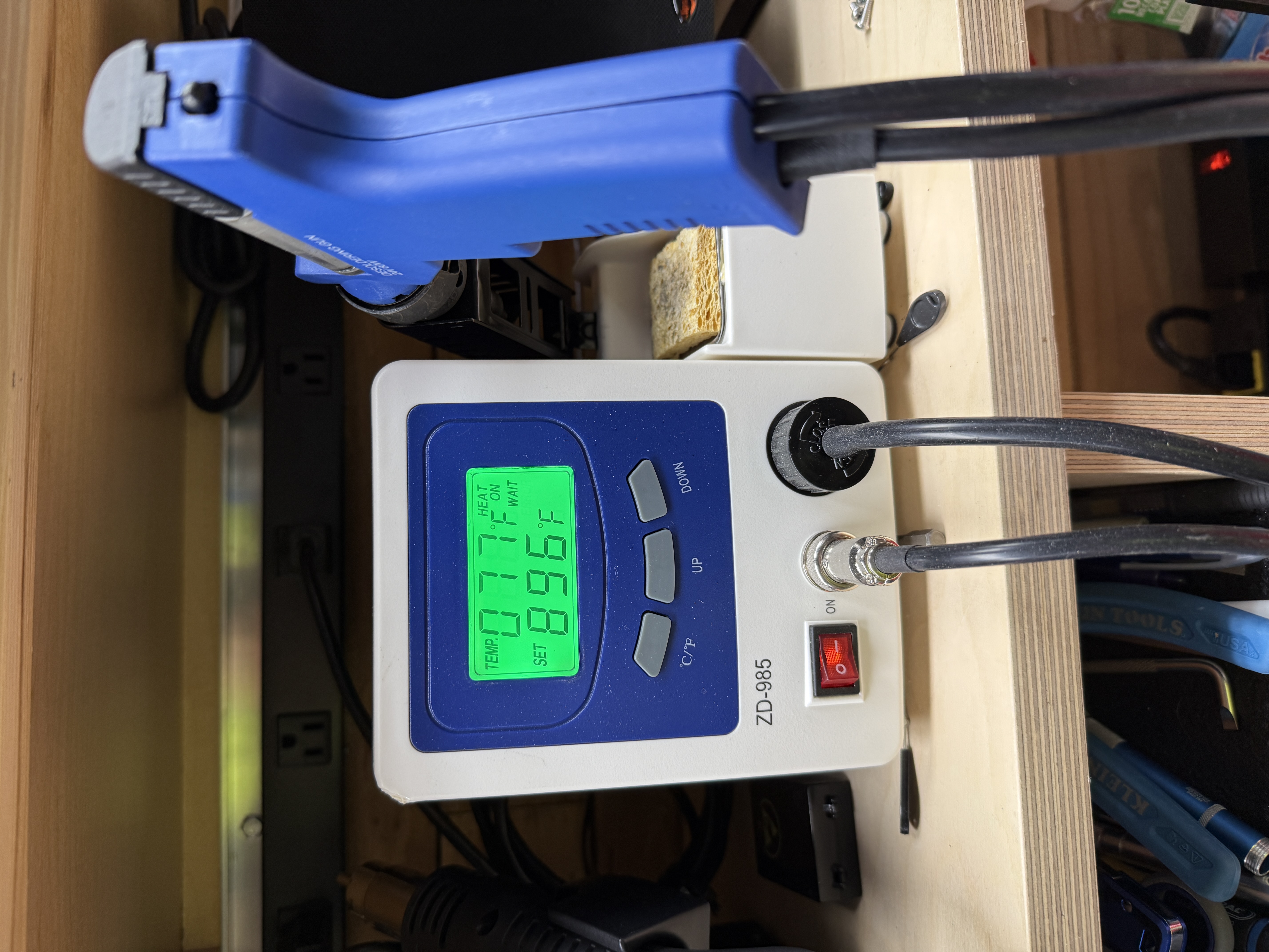 A modern vacuum desoldering station on the bench