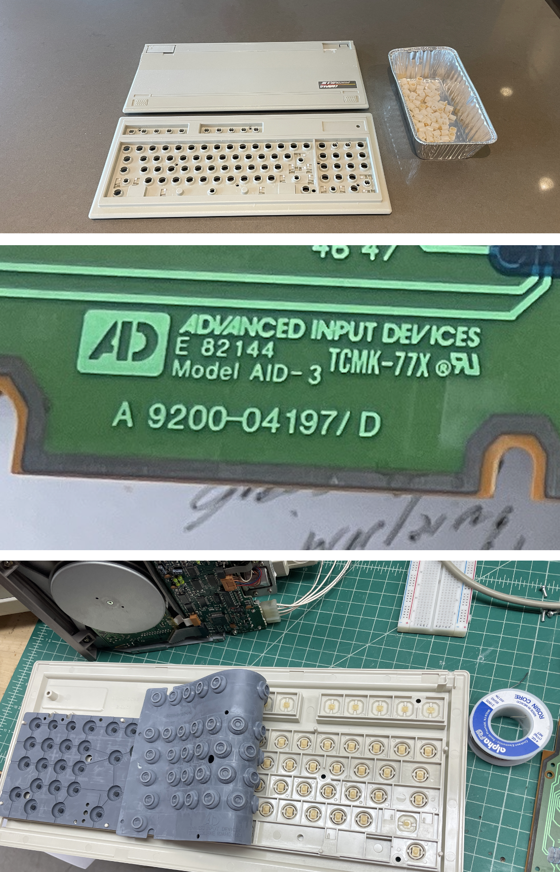 Compaq Portable III keyboard disassembly