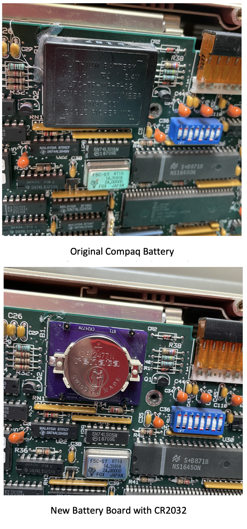 Battery replacement board