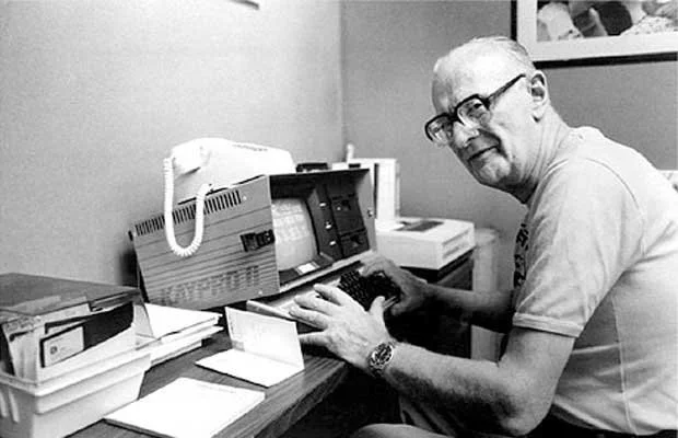 Arthur C. Clarke using Kaypro II