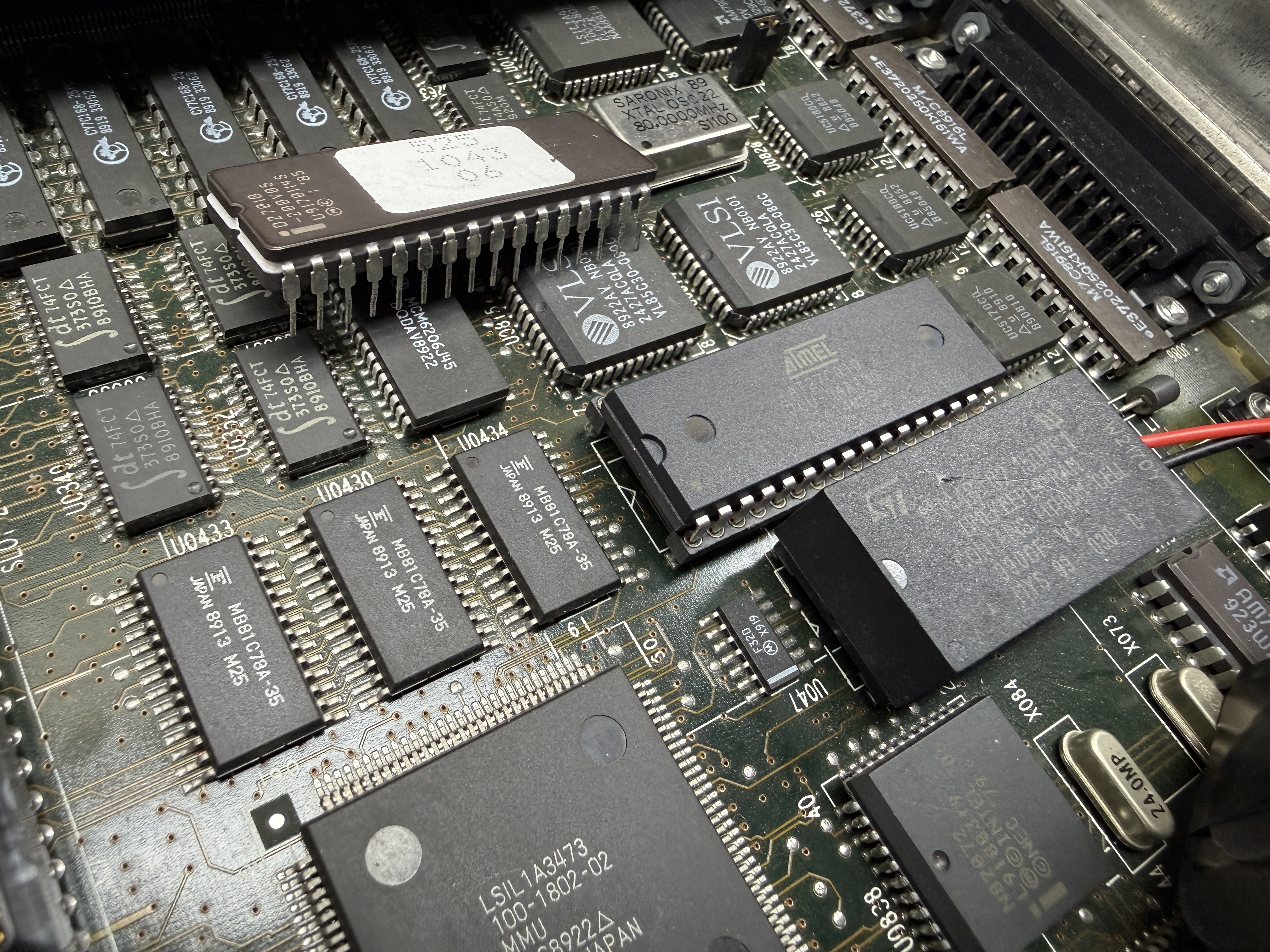 SPARCstation 1 motherboard showing PROM socket