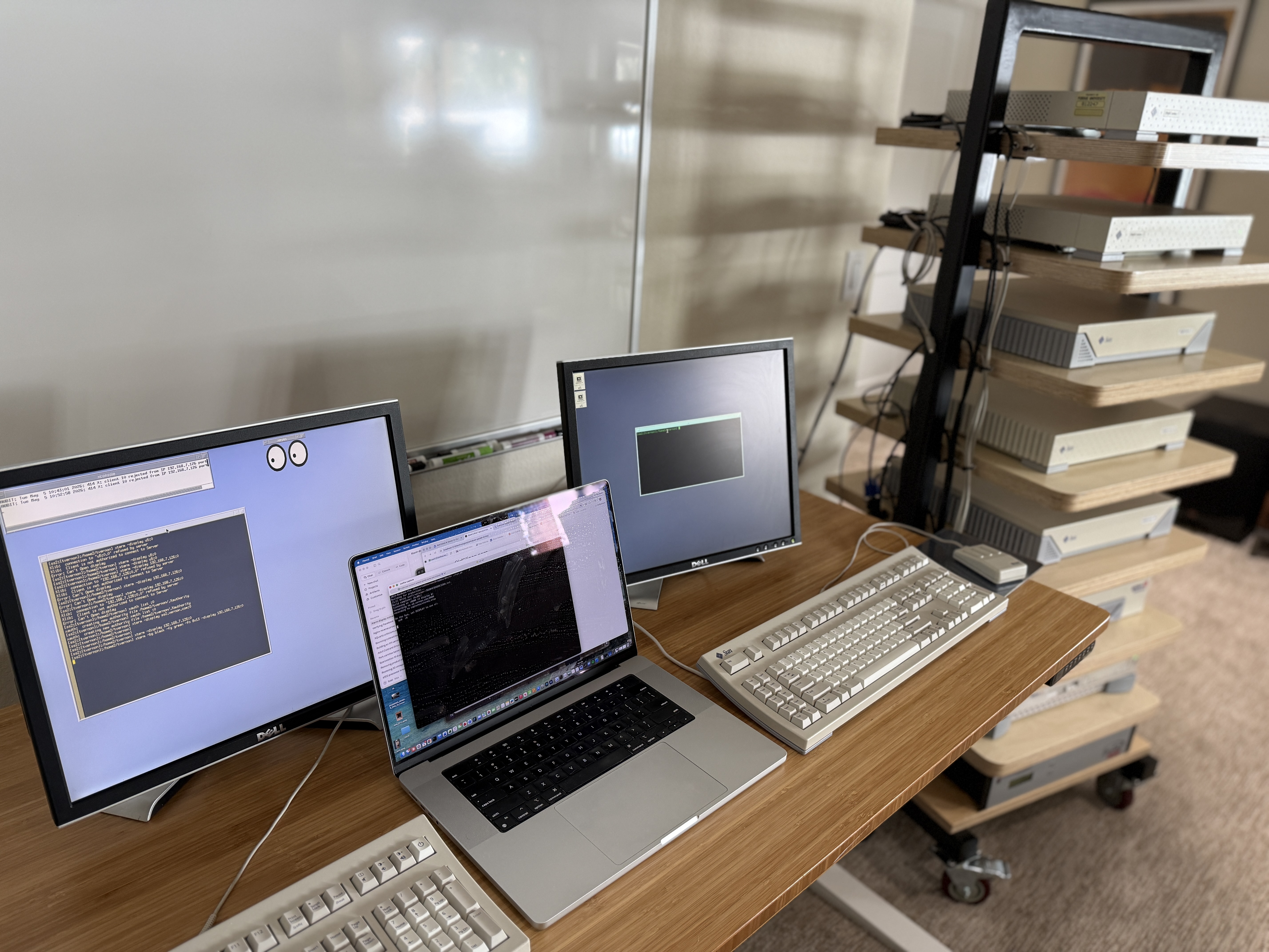 Swift proxy capturing X11 protocol traffic between the SPARCstation 2 and the Ultra 5