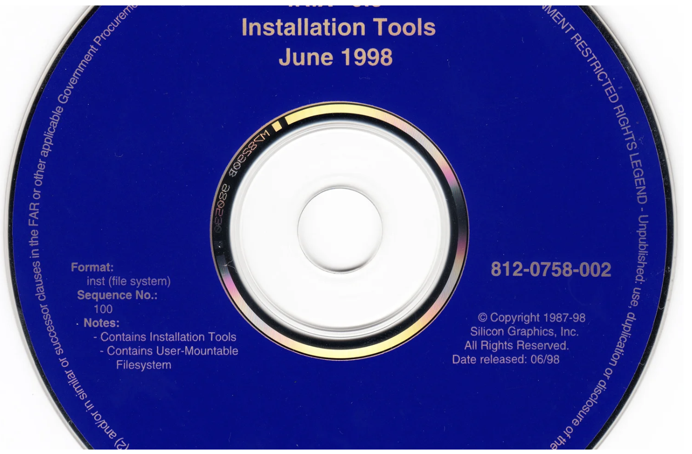 The Silicon Graphics IRIX 6.5 Installation Tools CD-ROM, dated June 1998