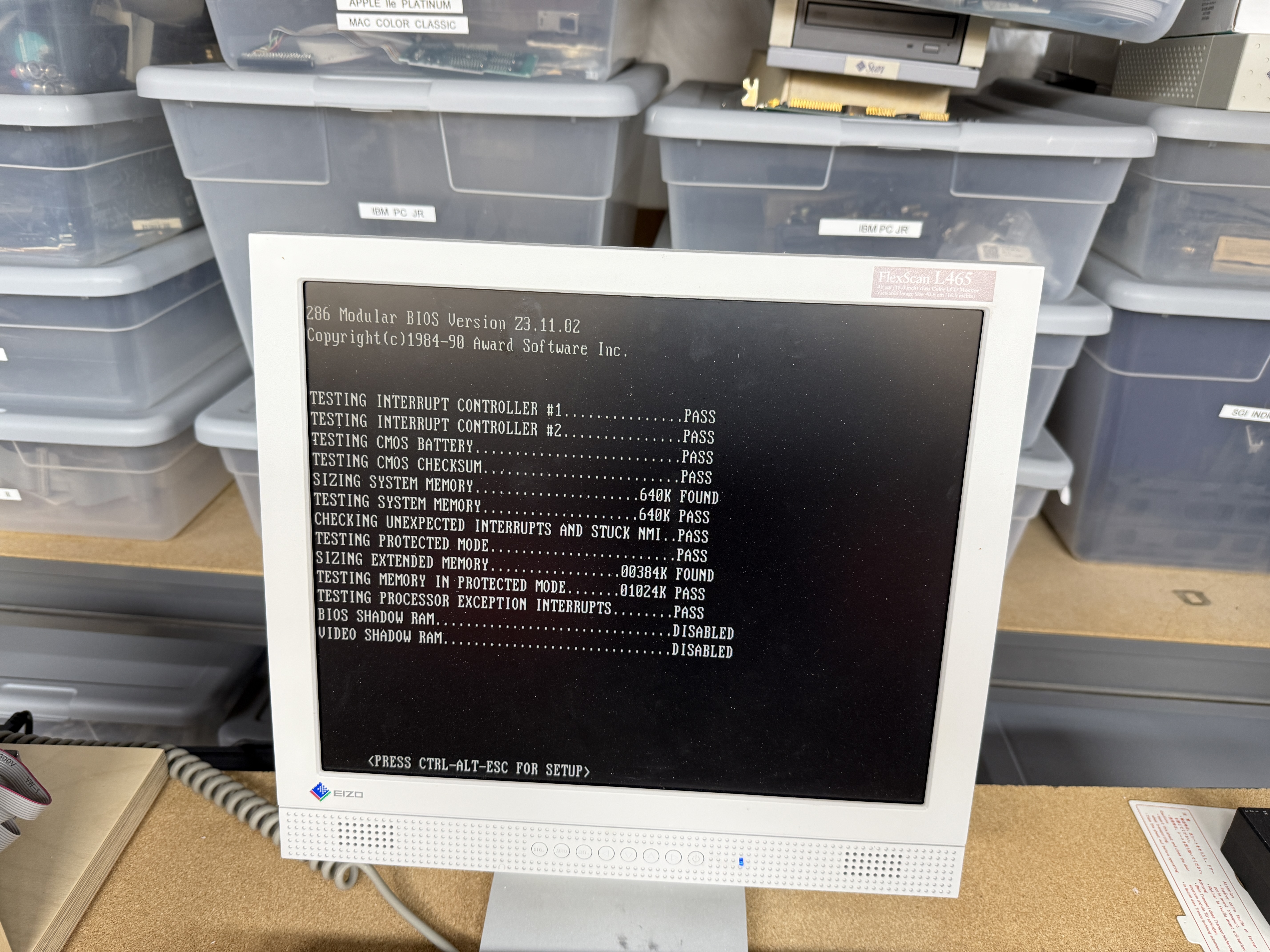 286 BIOS POST screen