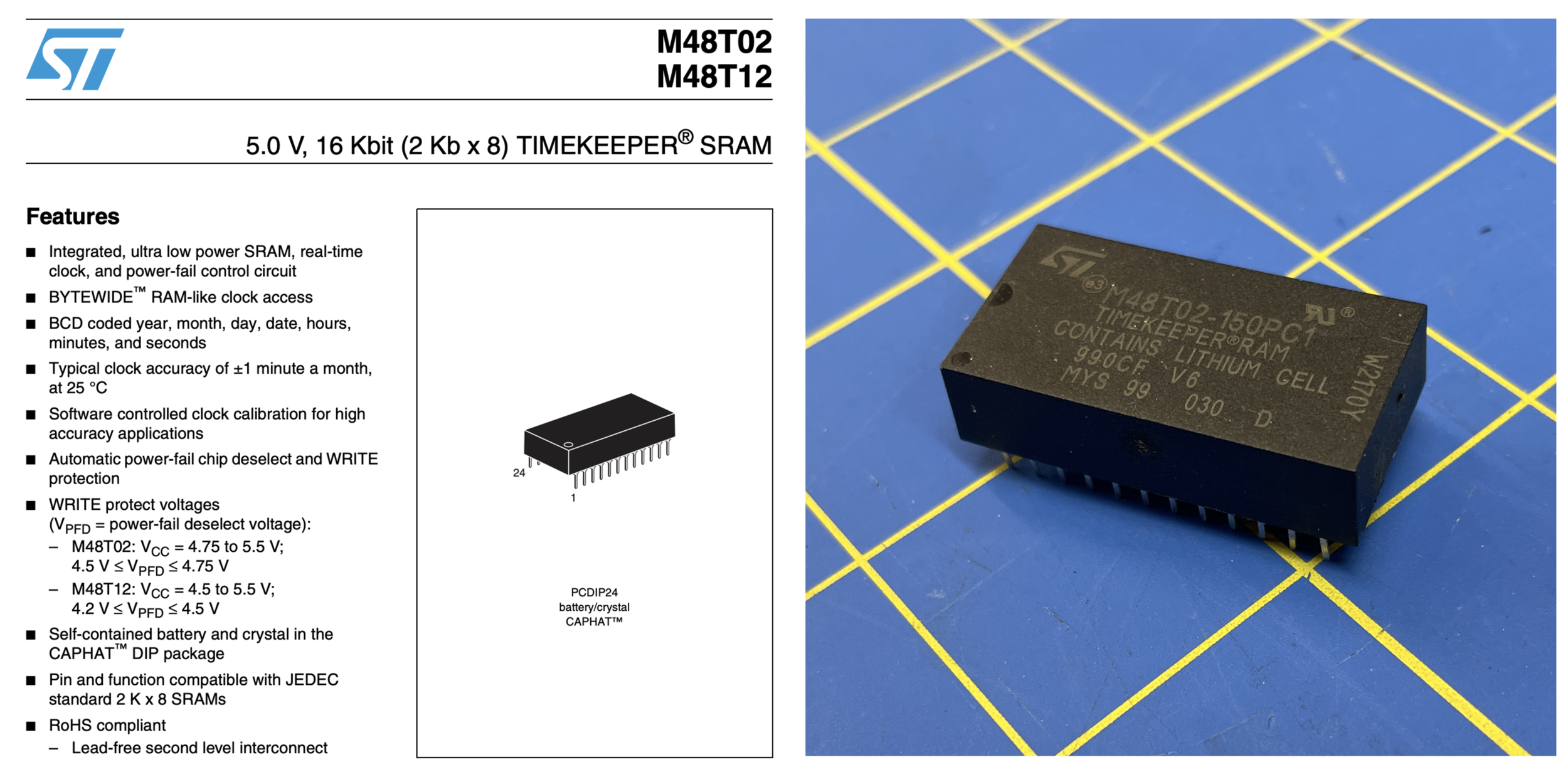 M48T02 Timekeeper chip